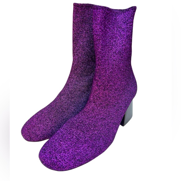 CELINE Glitter Accent Sock Boots Women’s Size: 5.5 EU: 36 - Picture 1 of 6
